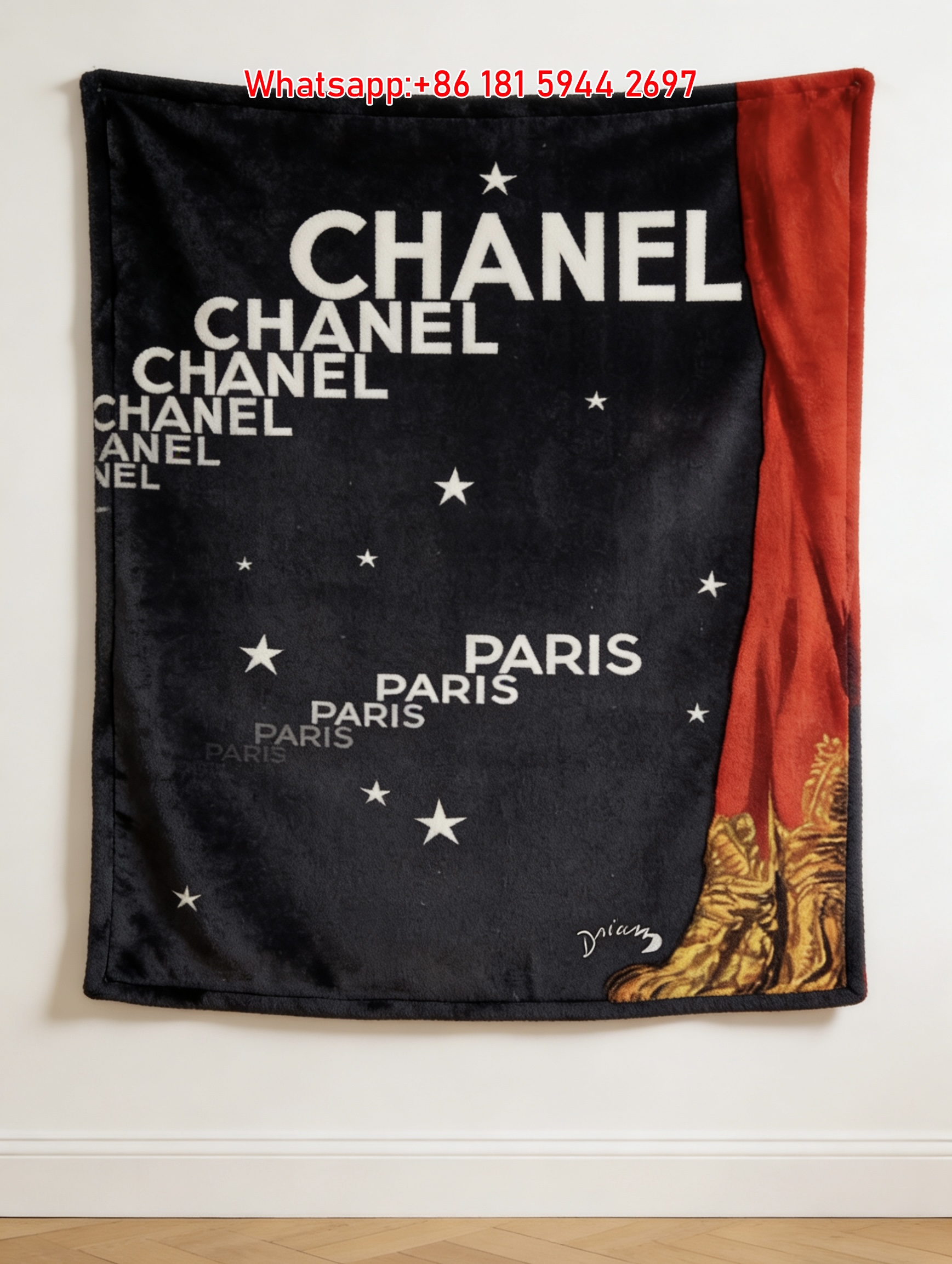 Chanel Flannel Sofa Throw Blanket IMG_7347